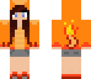 charmander girl with brown hair