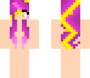 pink hair skin base with yellow high lights