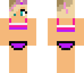 cute gal with bow swim suit