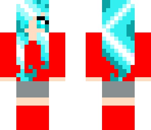 red girl with bluee hair bby
