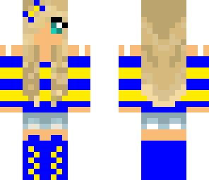 blue and yellow girl