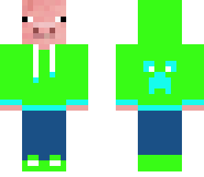 pig with creeper hoodie