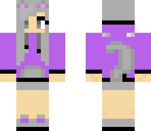 purple gray kitty girl
