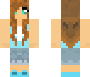 blue brunette girl