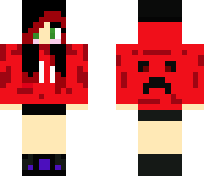 red creeper hoodie girl