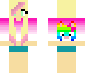pretty pink girl loves rainbow kitty