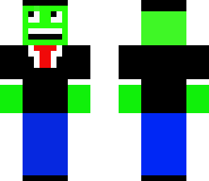 green guy in suit with hat