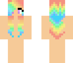 rainbow girl base wavy hair 