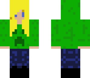 green hoodie girl