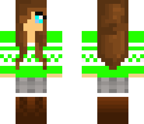 winter girl green