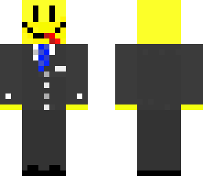smiley face in a suit