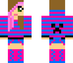 pink and blue creeper girl