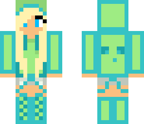blue eyed ang green slime girl