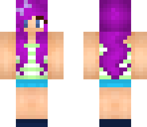 purple haired tube top girl