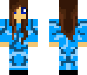 brown haired blue jumpsuit girl