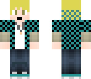 blond hoodie -cyan-