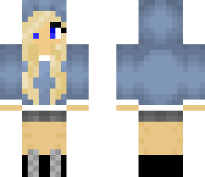 blue hoodie girl - blond