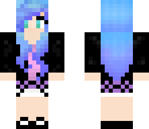 girl with blue hair edited legs