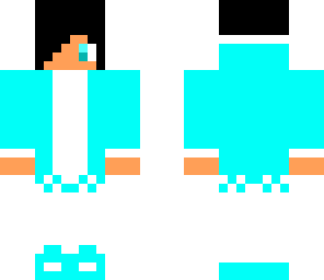 teen boy with cyan and white