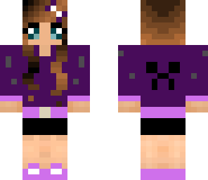 cute creeper girl purple edition