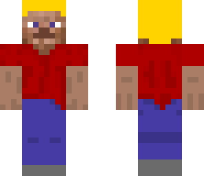 blond red shirt steve