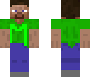 green steve with big m on shirt
