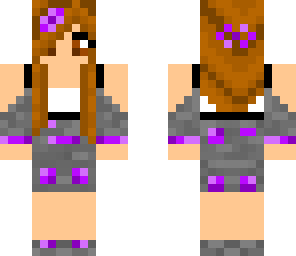 a girl with purple diamond mini skirt