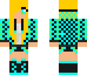 checker girl blue