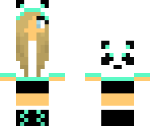 mint green panda girl