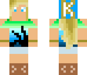 blue wave hair blonde girl with k hat