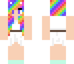 rainbow hair dress girl