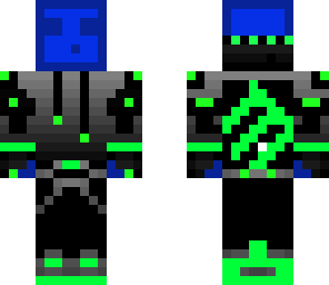 slime neon green and blue monster