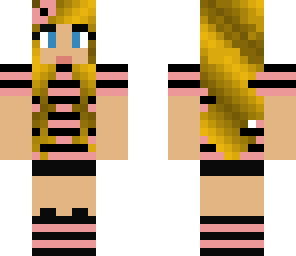 pink and black striped girl