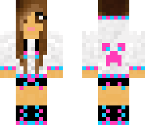 blue and pink creeper hoodie 