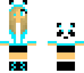 light blue green panda