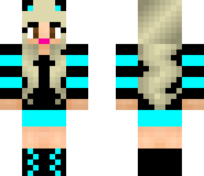 blue and black kitty girl