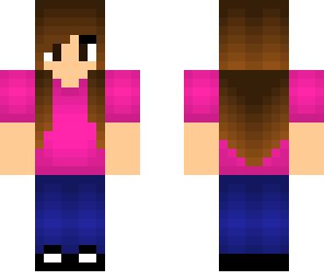 pink shirt and headphones