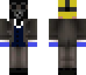 the fixed robber with a gas mask with fixed gloves
