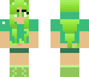 green kittty girl