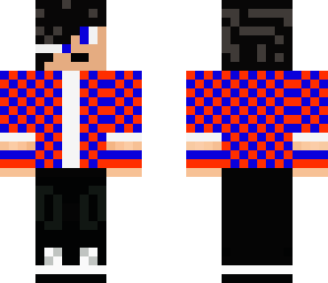 emo gamer orange and blue