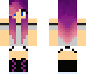 purple girl with fading hair