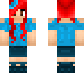 cool teen girl with blood red hair