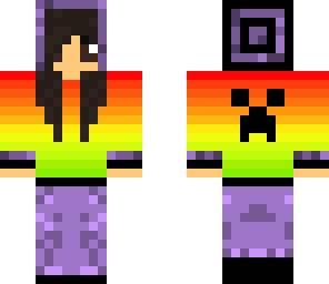 purple and rainbow creeper hoodie