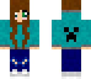 cute girl with creeper hoodie