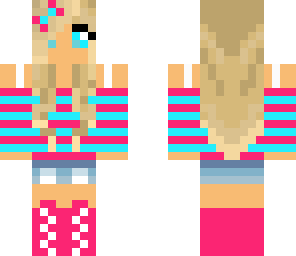 blue and pink girl