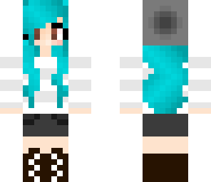 blue haired girl- casual outfit