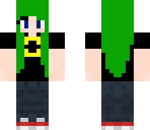 bat girl with green hair