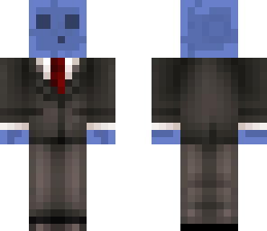 light blue slime in a suit