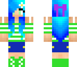 cute blue dip-dye hair girl