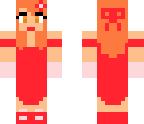 girl in red dress
